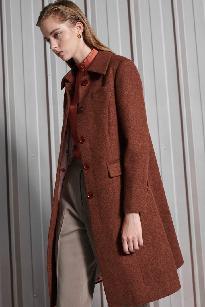 SST&C Women'S Wool Blend Lapel Button-Down Coat | 8162111002  (Outlet)_5