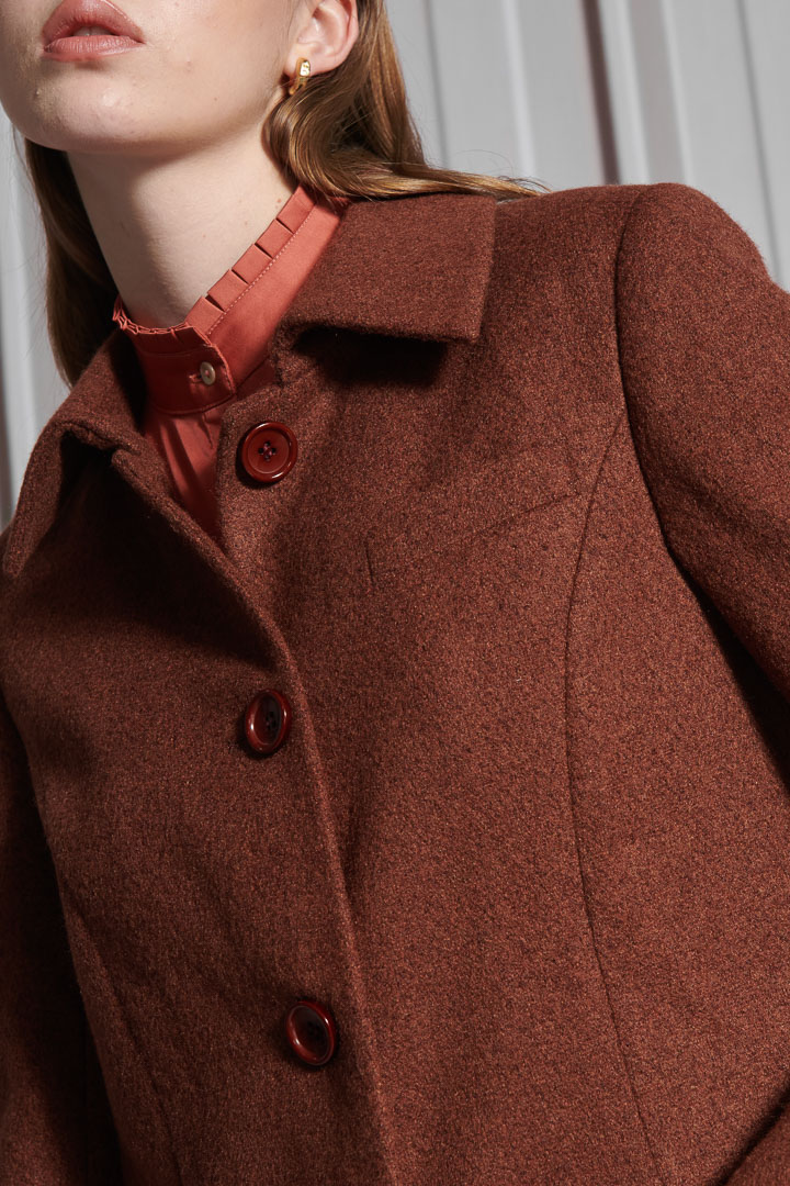 SST&C Women'S Wool Blend Lapel Button-Down Coat | 8162111002  (Outlet)_6
