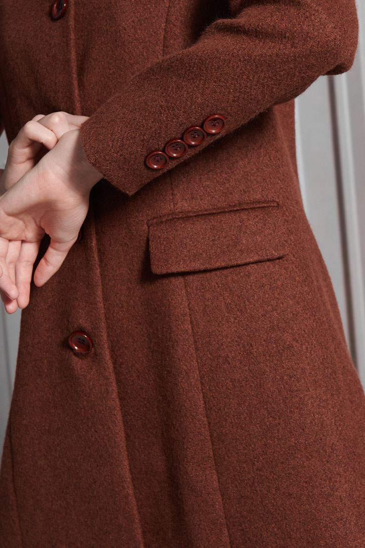SST&C Women'S Wool Blend Lapel Button-Down Coat | 8162111002  (Outlet)_7