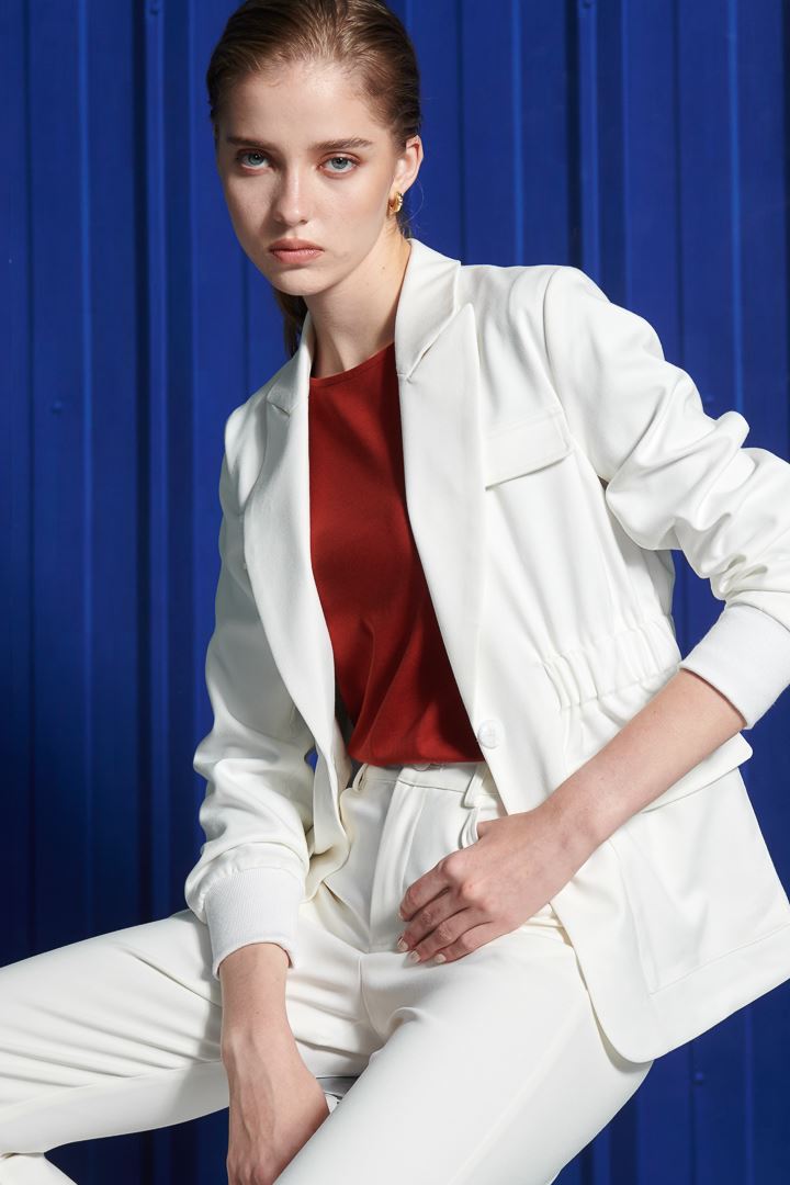 SST&C Women'S White Work Style Jacket With Waist Design | 8162111004  (Outlet)_0
