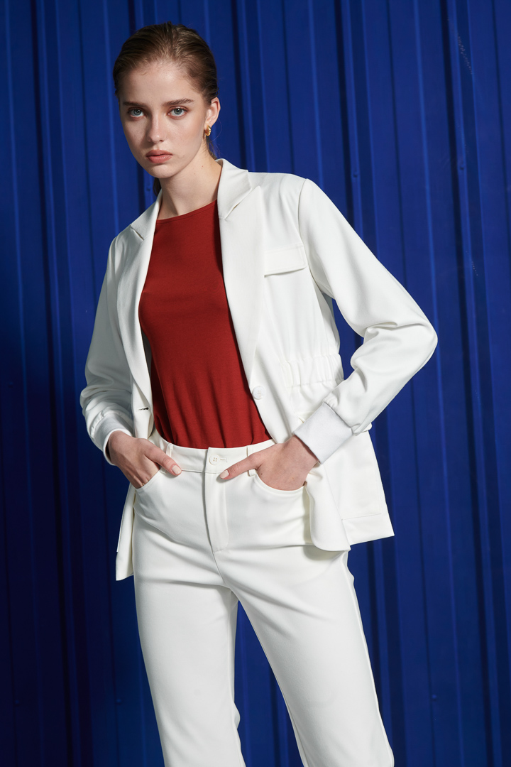 SST&C Women'S White Work Style Jacket With Waist Design | 8162111004  (Outlet)_3