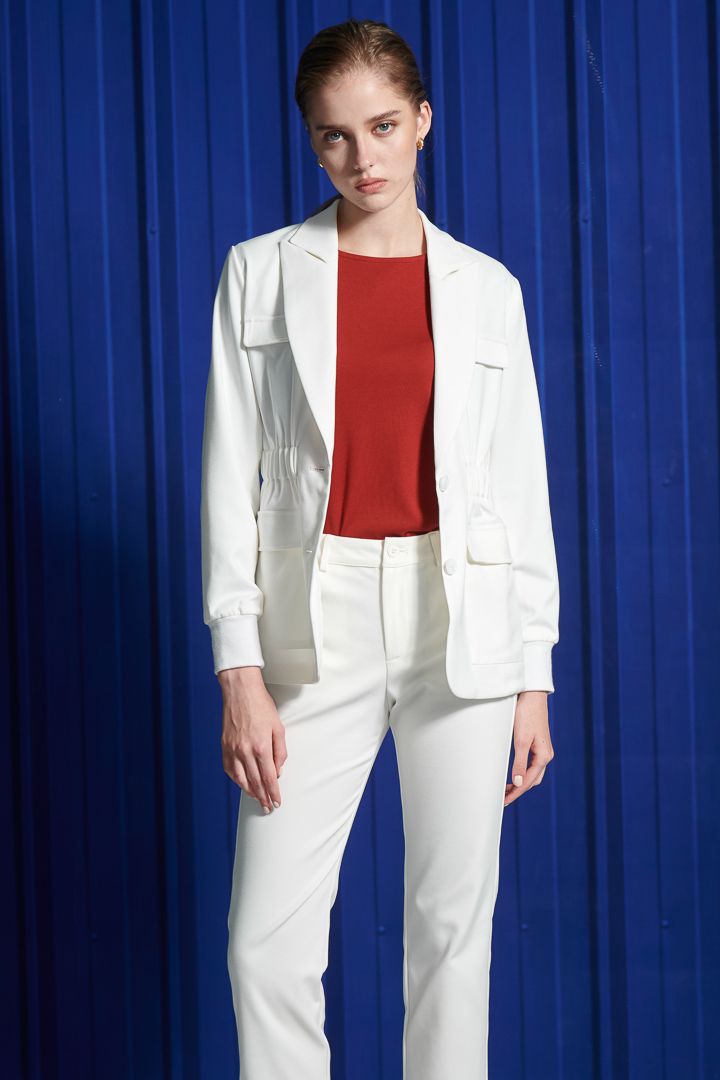 SST&C Women'S White Work Style Jacket With Waist Design | 8162111004  (Outlet)_5
