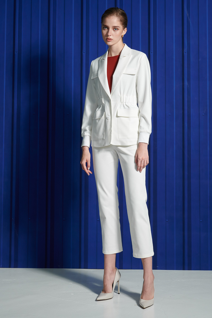 SST&C Women'S White Work Style Jacket With Waist Design | 8162111004  (Outlet)_6
