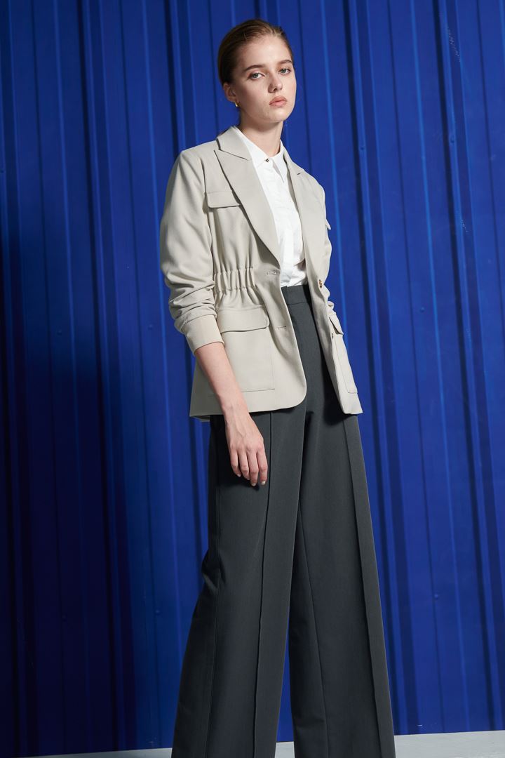 SST&C Women'S Mi Xing Sword Collar Waist Design Workwear Style Jacket | 8162111005  (Outlet)_0