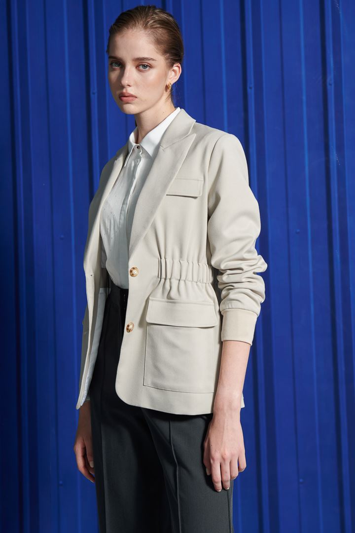 SST&C Women'S Mi Xing Sword Collar Waist Design Workwear Style Jacket | 8162111005  (Outlet)_1