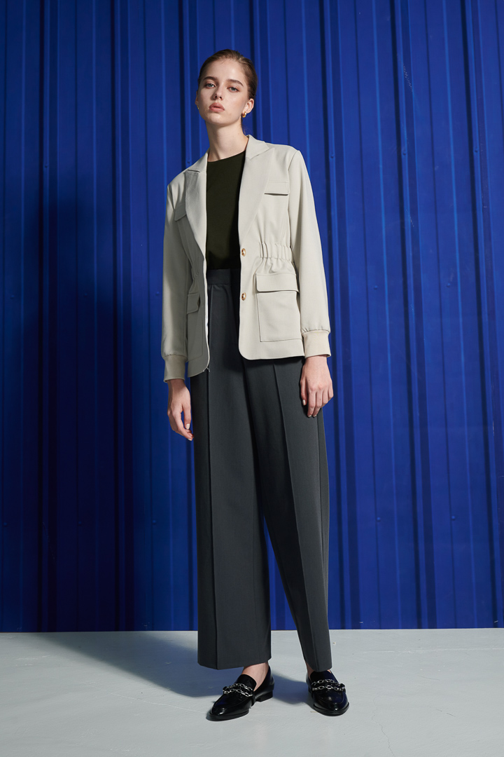 SST&C Women'S Mi Xing Sword Collar Waist Design Workwear Style Jacket | 8162111005  (Outlet)_3