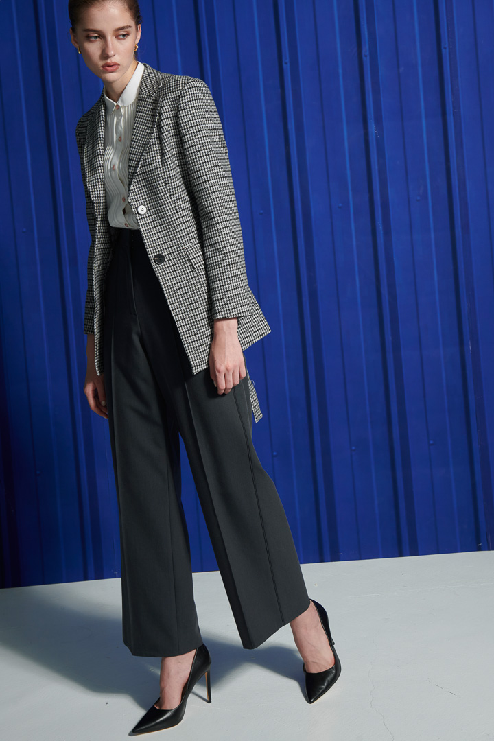 SST&C Women'S Rock Gray High-Waisted Straight Wide Trousers | 8262111001  (Outlet)_5