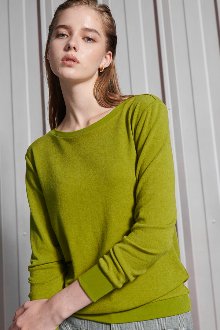 SST&C Women'S Simple Solid Color Olive Green Sweater | 8662111002  (Outlet)_0