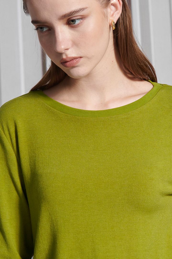 SST&C Women'S Simple Solid Color Olive Green Sweater | 8662111002  (Outlet)_6