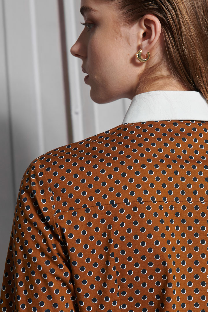 SST&C Women'S Copper Polka Dot Print Shirt | 7562111007  (Outlet)_7