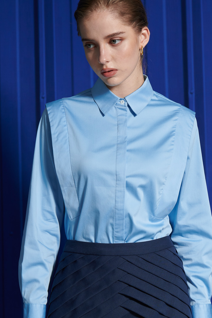 SST&C Women'S Sky Blue Designer Tailored Shirt | 7562111010  (Outlet)_5