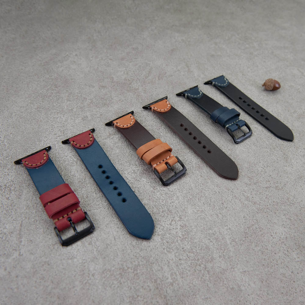 Apple Watch 皮革錶帶 單層厚實牛皮 40mm 41mm 44mm 45mm_5