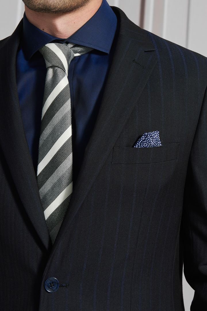 SST&C Navy Hidden Stripe Slim Fit Suit Jacket | 0112112004  (Outlet)_6