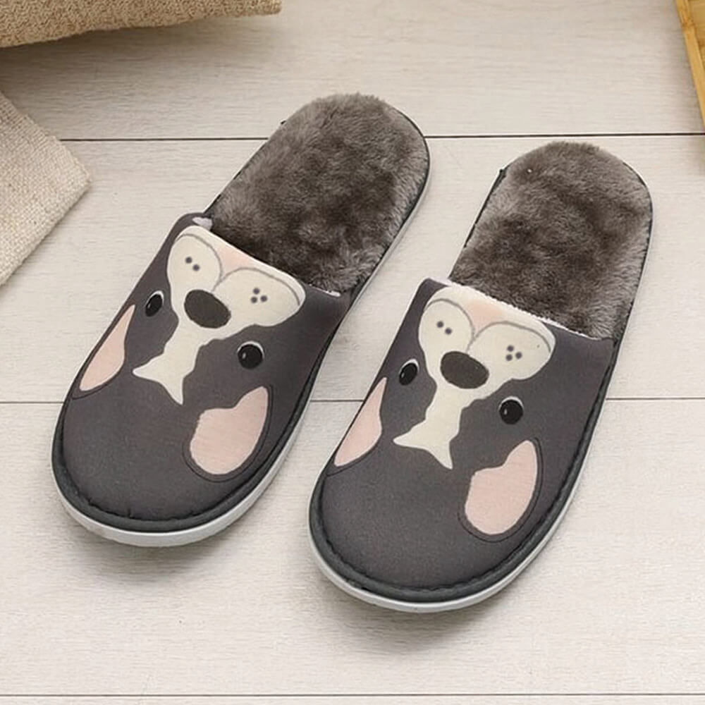 萌萌動物★輕時尚包頭布拖鞋-法鬥灰_0