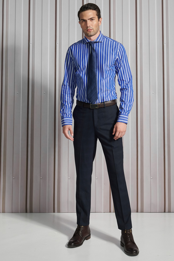 SST&C Navy Check Pattern Classic Suit Trousers | 0212112002  (Outlet)_0