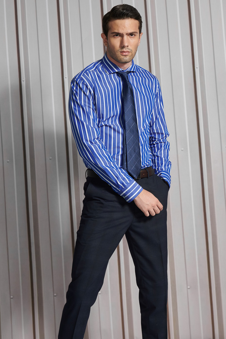 SST&C Navy Check Pattern Classic Suit Trousers | 0212112002  (Outlet)_2