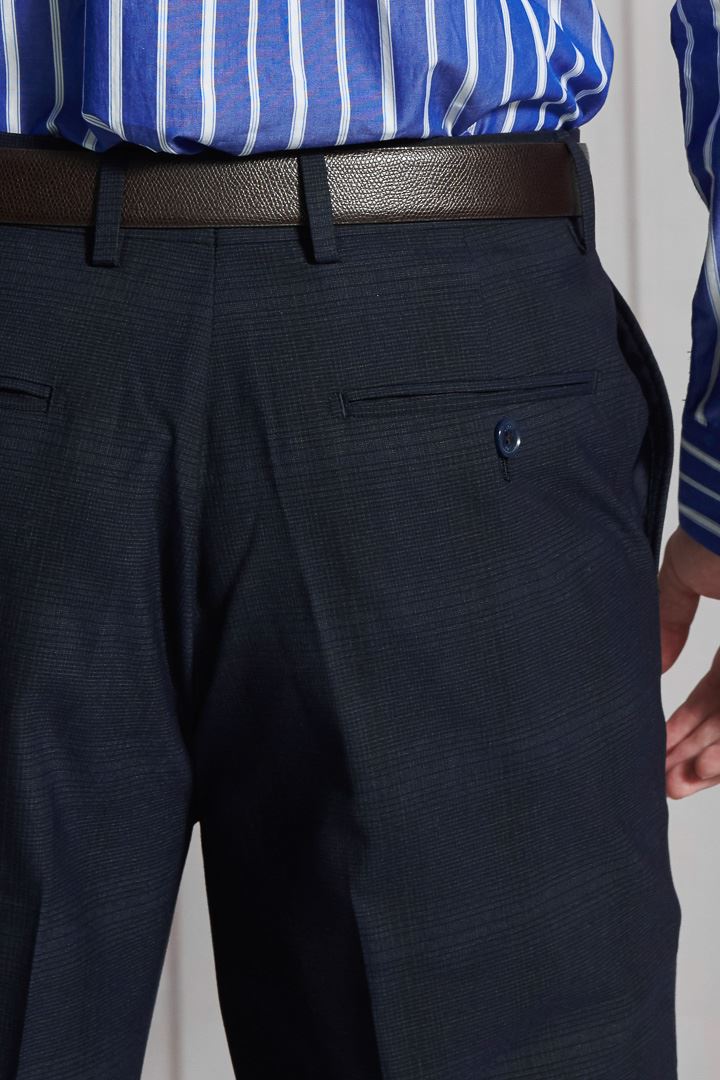 SST&C Navy Check Pattern Classic Suit Trousers | 0212112002  (Outlet)_7