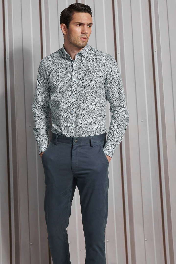 SST&C #Comfortable Cotton  Red and Blue Flower Shirt | 0312112003  (Outlet)_0