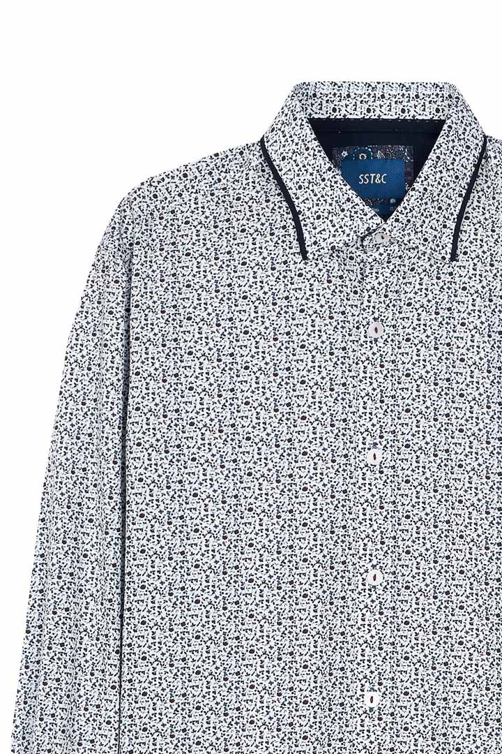 SST&C #Comfortable Cotton  Red and Blue Flower Shirt | 0312112003  (Outlet)_7