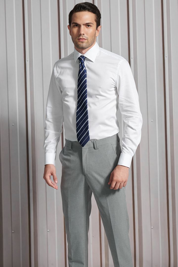 SST&C #Easycare  White Textured Shirt | 0312112008  (Outlet)_3