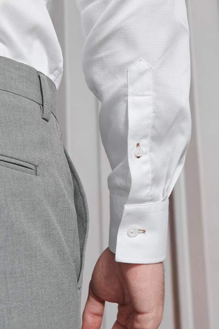 SST&C #Easycare  White Textured Shirt | 0312112008  (Outlet)_5