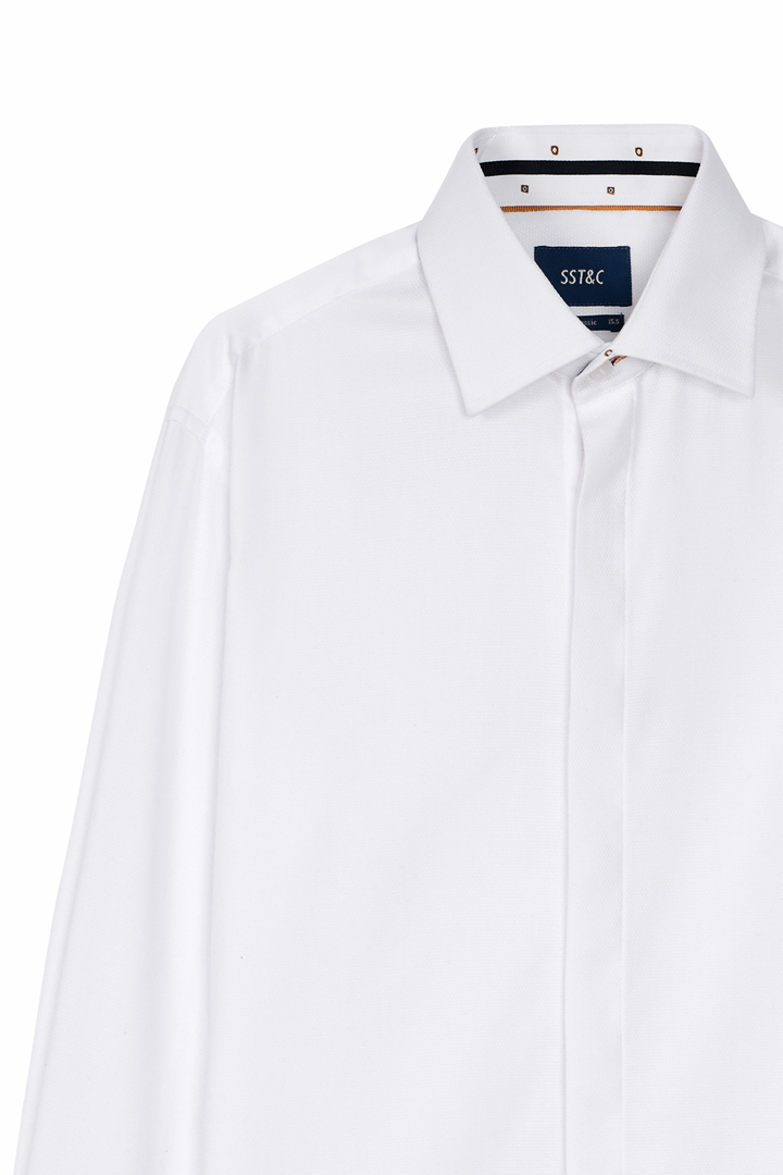 SST&C #Easycare  White Textured Shirt | 0312112008  (Outlet)_7