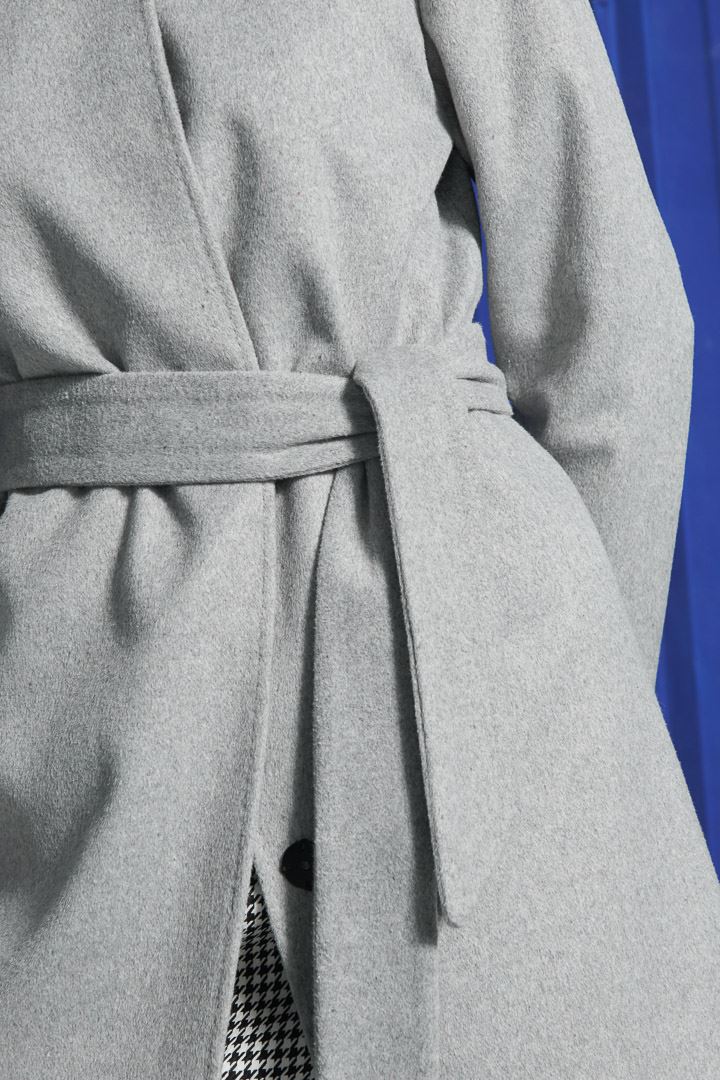 SST&C Women'S 50% Wool Gray Hidden Button Strap Coat | 8162112003  (Outlet)_7