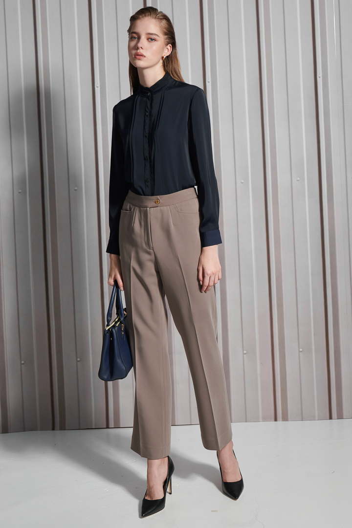 SST&C Women'S Wool Blend Camel Wide Leg Suit Trousers | 7262112001  (Outlet)_2