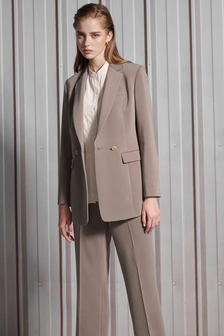 SST&C Women'S Wool Blend Camel Wide Leg Suit Trousers | 7262112001  (Outlet)_5