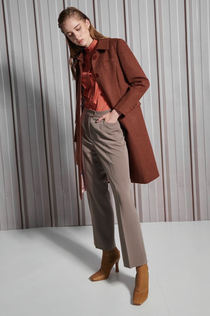 SST&C Women'S Wool Blend Camel Wide Leg Suit Trousers | 7262112001  (Outlet)_6