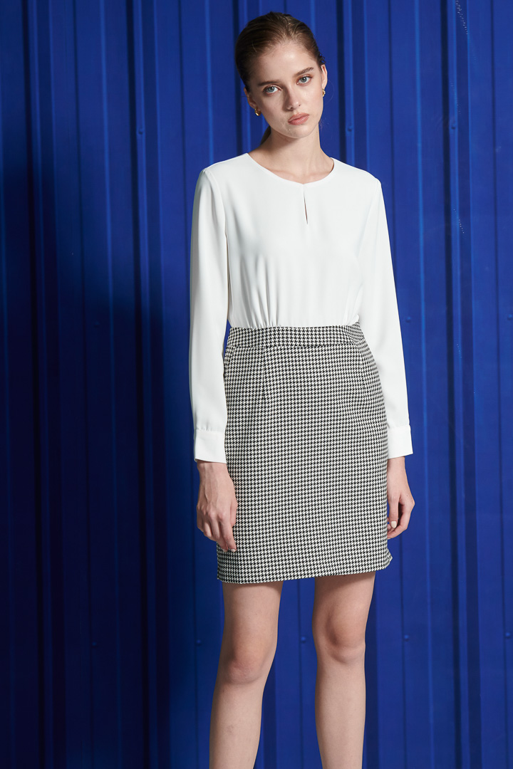 SST&C Black and White Houndstooth Two-Piece Dress | 8562112001  (Outlet)_2