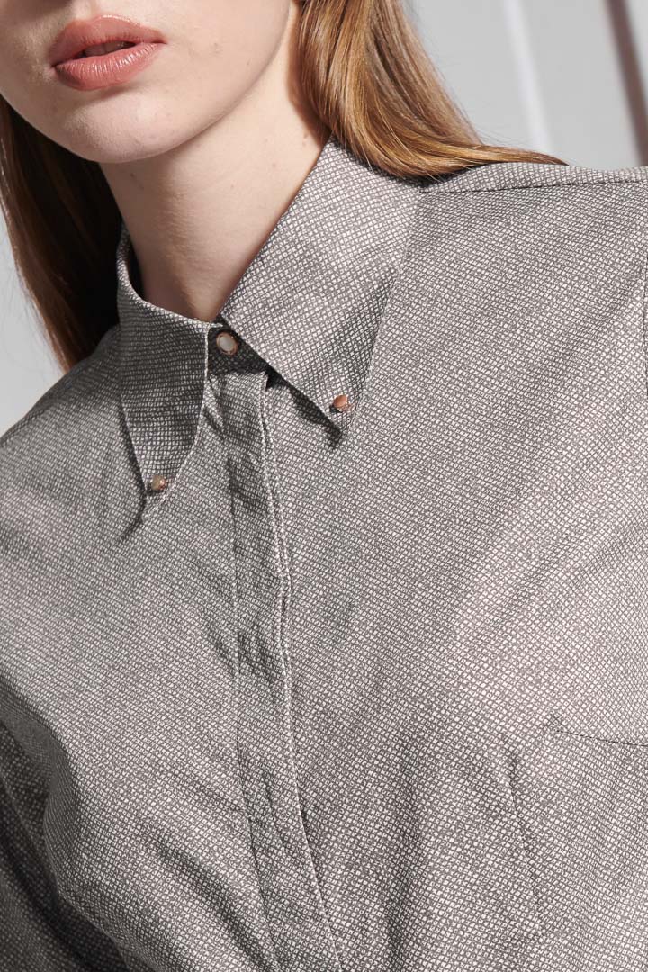 SST&C Women'S Maroon Geometric Print Shirt | 7562112003  (Outlet)_6