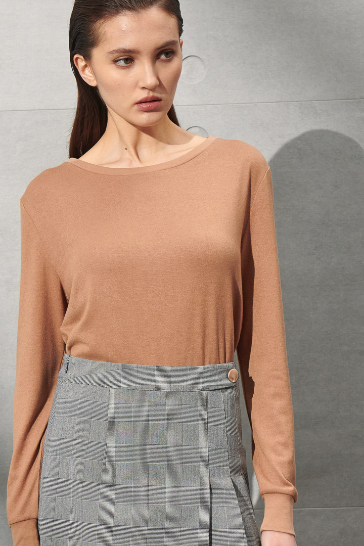 SST&C Women'S Simple Solid Color Khaki Sweater | 8662111001  (Outlet)_2