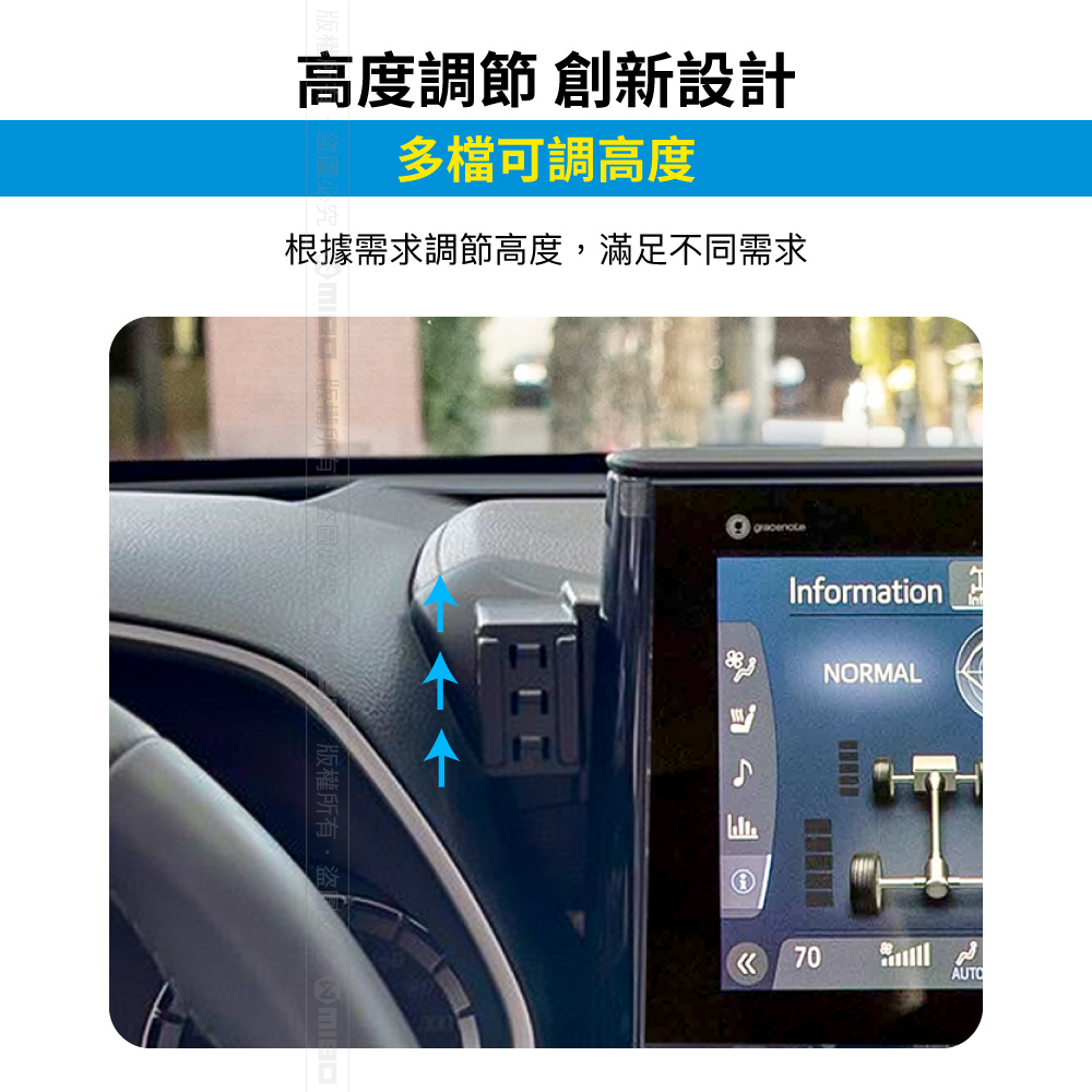 TOYOTA 豐田 Highlander 2022年之後~ 智能Qi無線充電自動開合手機架【專用支架+QC快速車充】 MB-608【MIBO 米寶】_4