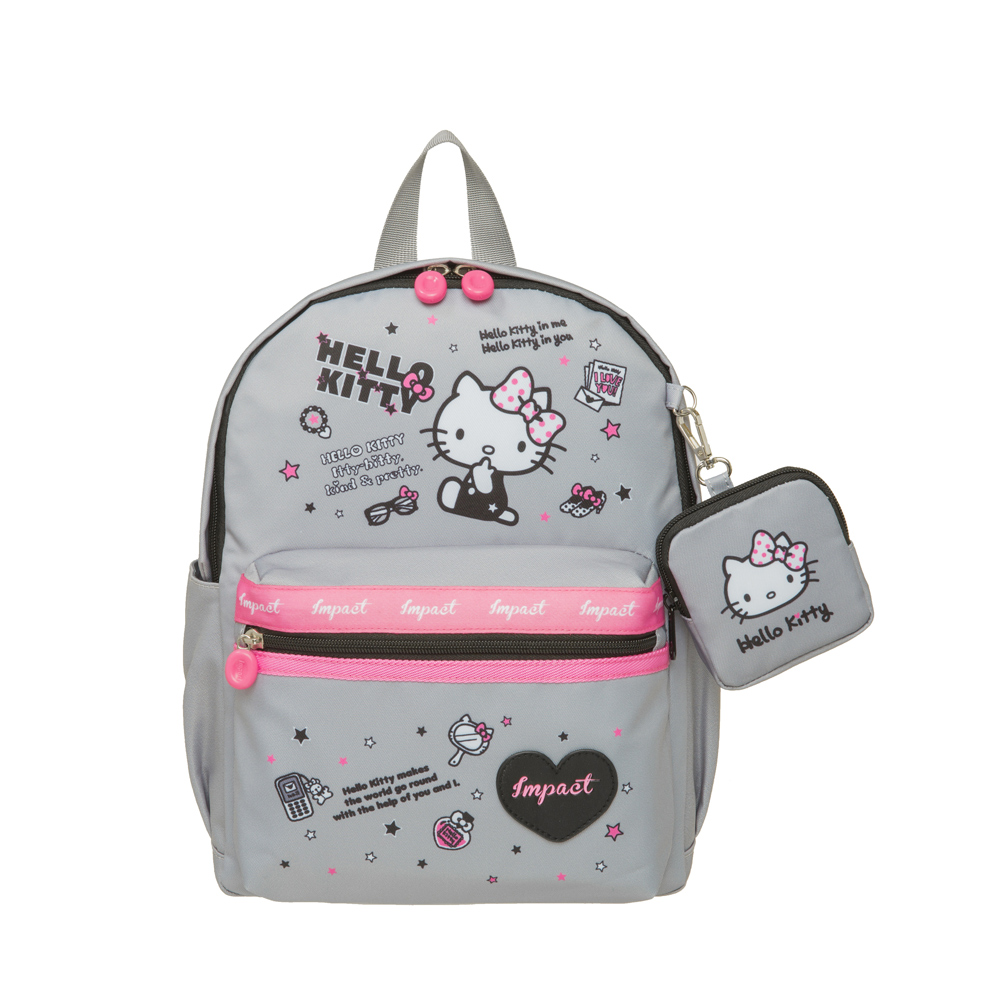 【IMPACT】怡寶 X Hello Kitty 時尚凱蒂後背包(S)-灰色 IMKTM101GY (IMKS)
