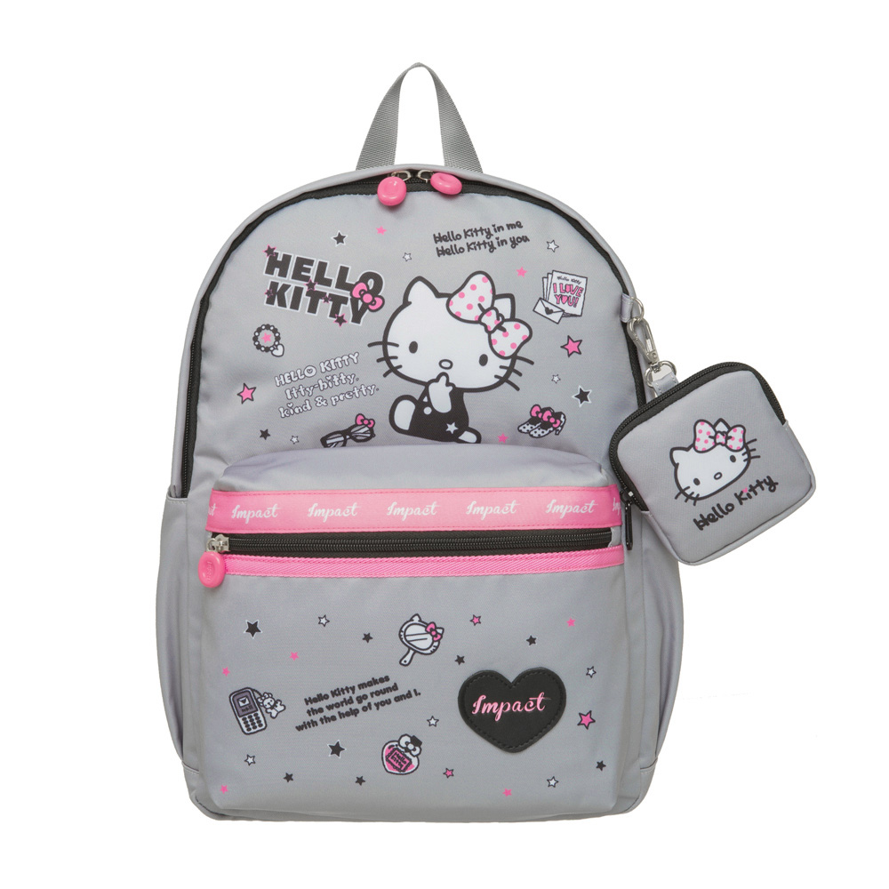 【IMPACT】怡寶 X Hello Kitty 時尚凱蒂後背包(L)-灰色 IMKTM102GY (IMKS)