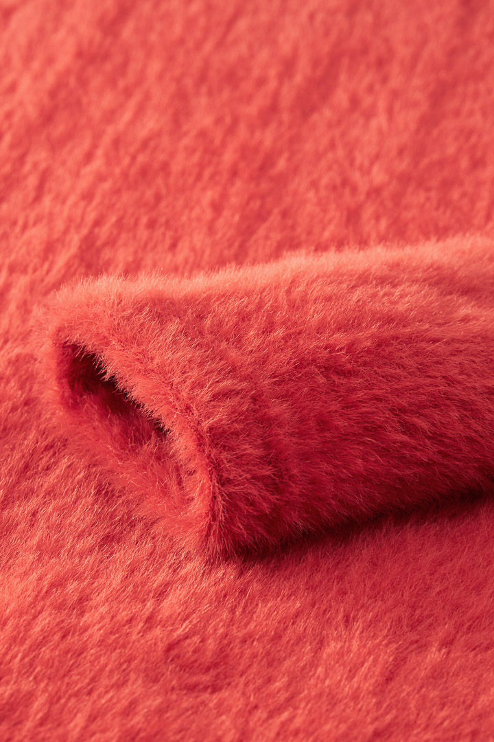 SST&C Women'S Sunset Red Round Neck Fleece Sweater | 8662112002  (Outlet)_8
