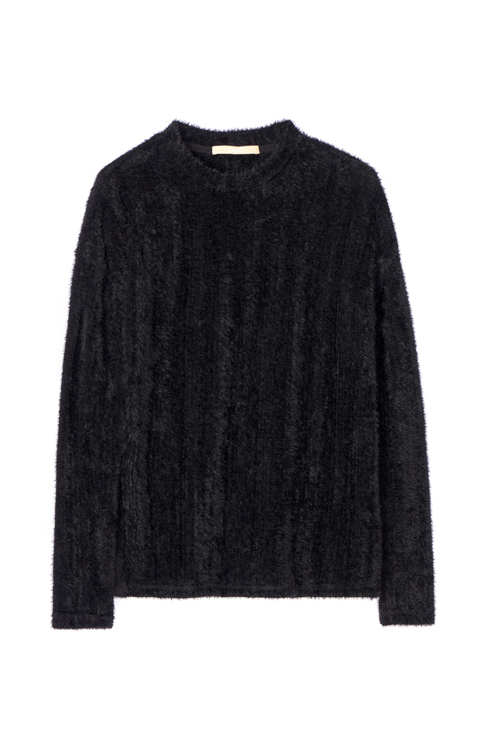 SST&C Women'S Black Round Neck Fleece Sweater | 8662112003  (Outlet)_6