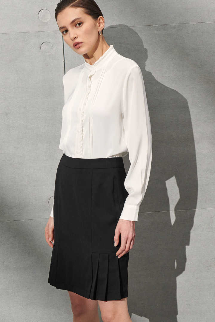 SST&C Women'S Wool Blend Black Pleated Skirt | 7462112005  (Outlet)_1