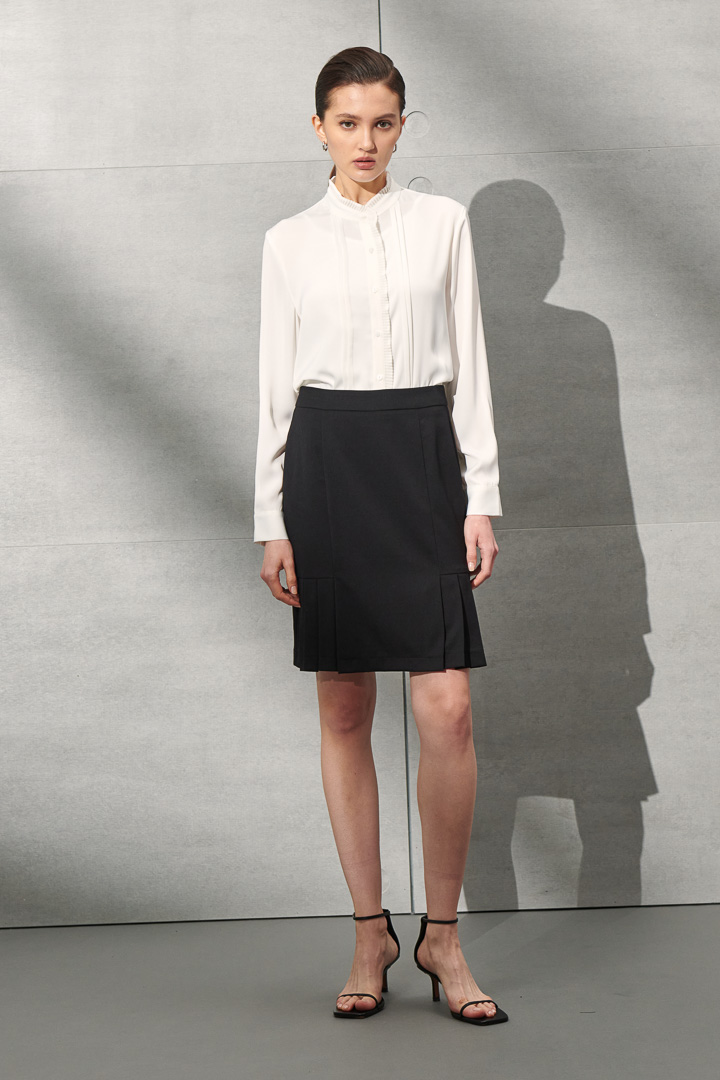 SST&C Women'S Wool Blend Black Pleated Skirt | 7462112005  (Outlet)_2