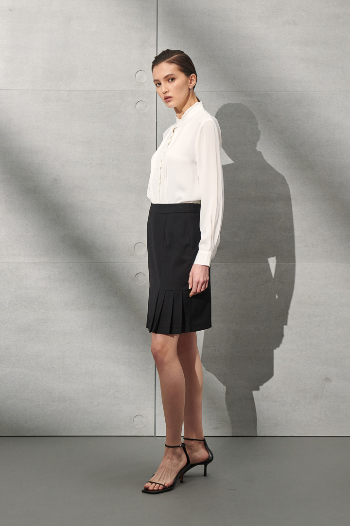 SST&C Women'S Wool Blend Black Pleated Skirt | 7462112005  (Outlet)_3