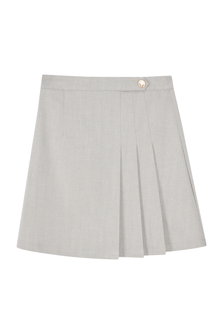 SST&C Women'S Wool Blend Herringbone Pleated Skirt | 7462112009  (Outlet)_7