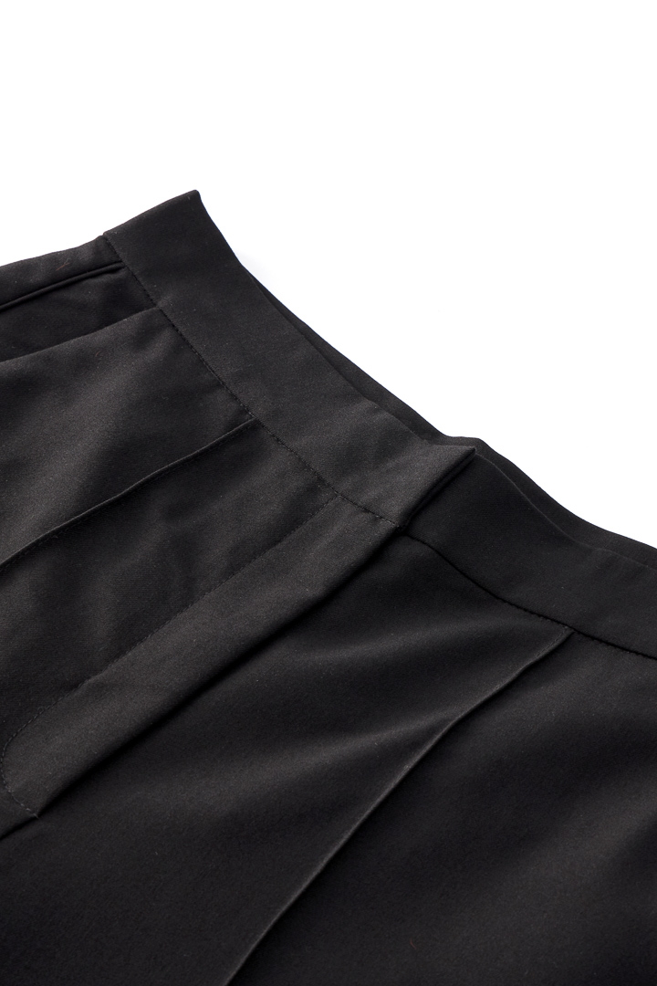 SST&C Women'S Black High Waist Straight Wide Trousers | 8262111002  (Outlet)_8