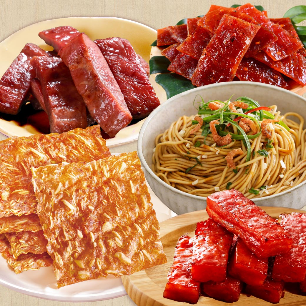 新春限量66折【快車肉乾x老媽拌麵】跨界聯名開搶：香脆肉紙+特厚蜜汁+菲力原味+泰式檸檬+老媽拌麵-蔥油開洋x1袋★共5入↘️下殺588元(原價888元)【免運費】_1