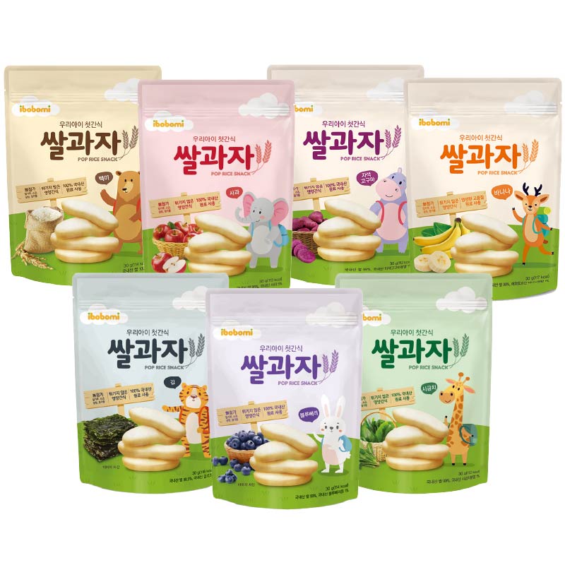 【ibobomi】嬰兒米餅30g(原味/蘋果/菠菜/紫薯/海苔/藍莓/香蕉)_0