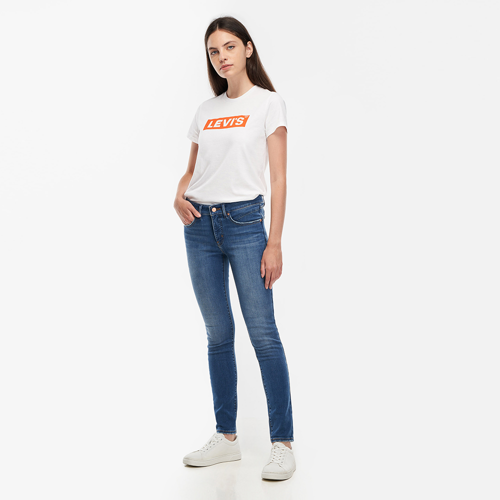 Levis 女款 REVEL中腰緊身提臀牛仔長褲 / 超彈力塑形布料 / 精工中暈染刷白 熱賣單品