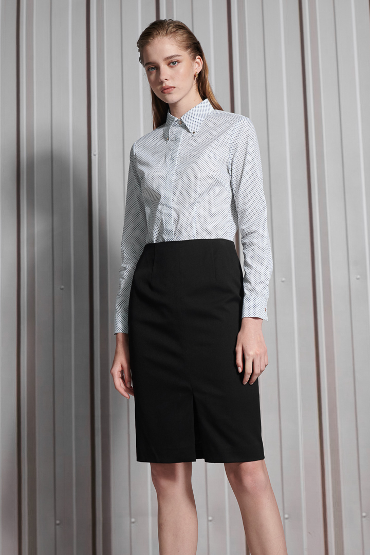 SST&C Women'S Black Front Slit Western Skirt | 7462111001  (Outlet)_2