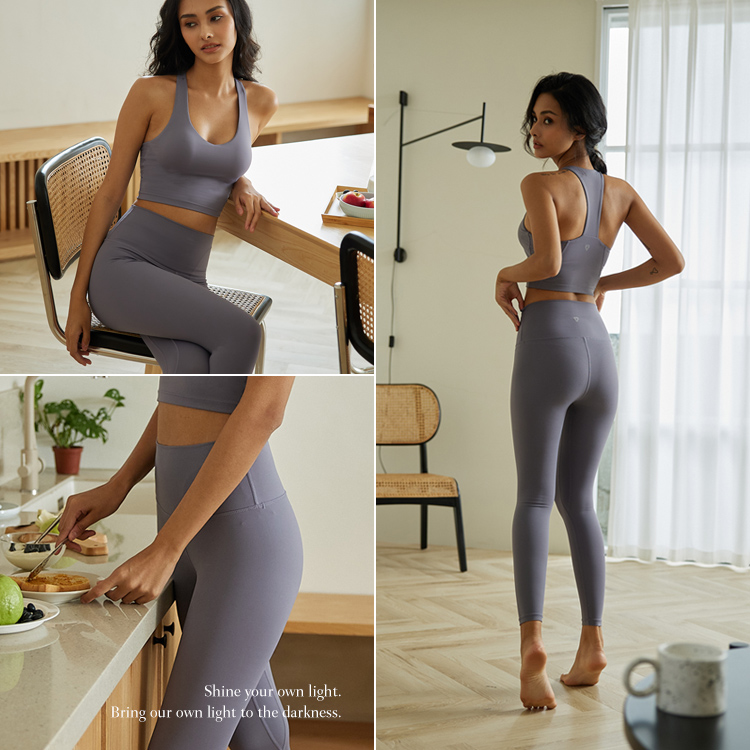 絕版品▸Lycra sport高彈敢動高腰九分運動長褲瑜珈褲-灰藍VCstyle3615120_8