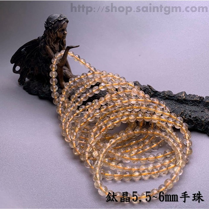 鈦晶手珠/手鍊5.5~6mm (Rutilated Quartz) ~創造財富、提高決斷力及集中力、帶來信心與衝勁_0