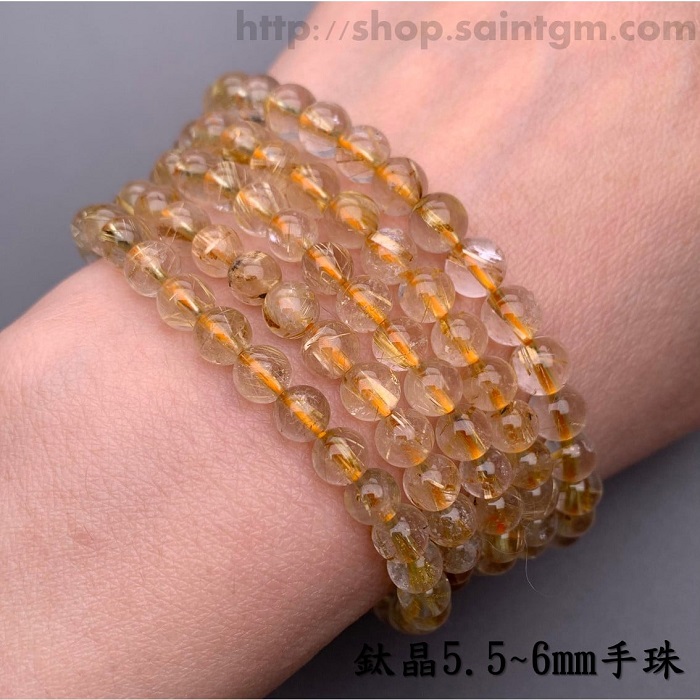 鈦晶手珠/手鍊5.5~6mm (Rutilated Quartz) ~創造財富、提高決斷力及集中力、帶來信心與衝勁_1